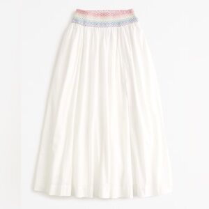 Pride smocked high slit maxi skirt